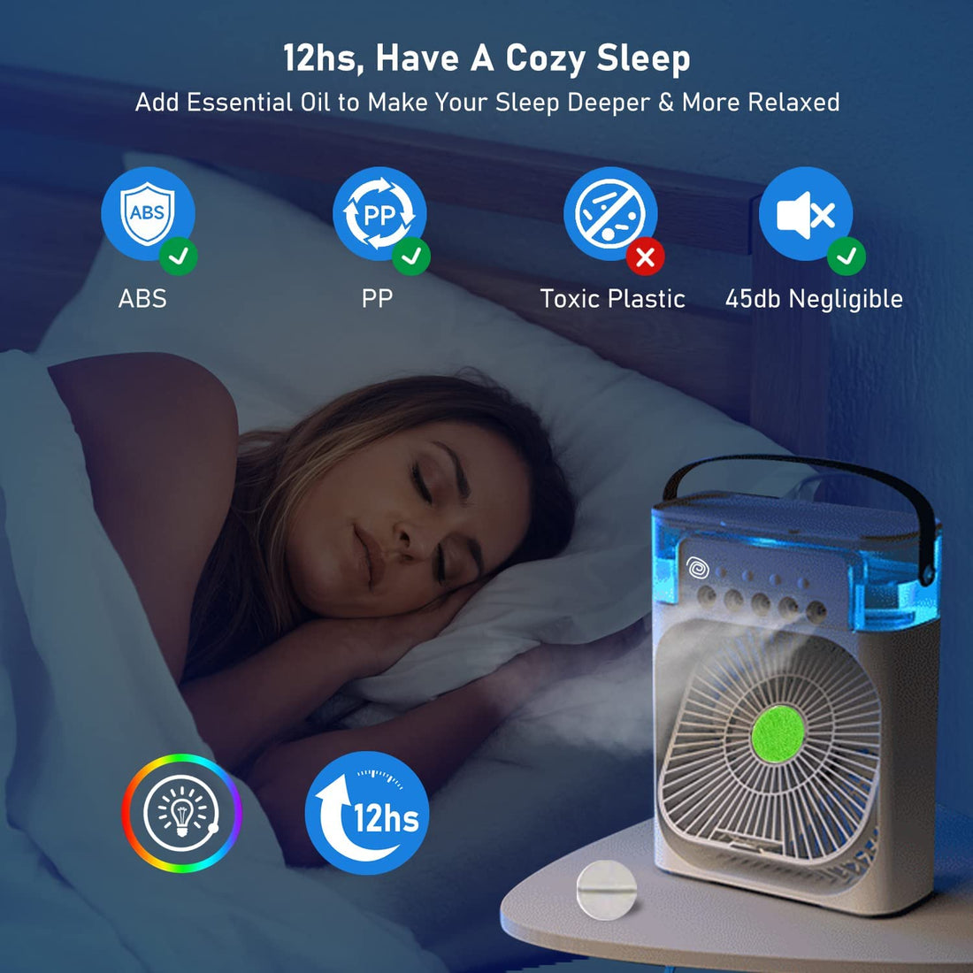 5 in 1 Personal Mini Cooling Fan with Water Mist Spray