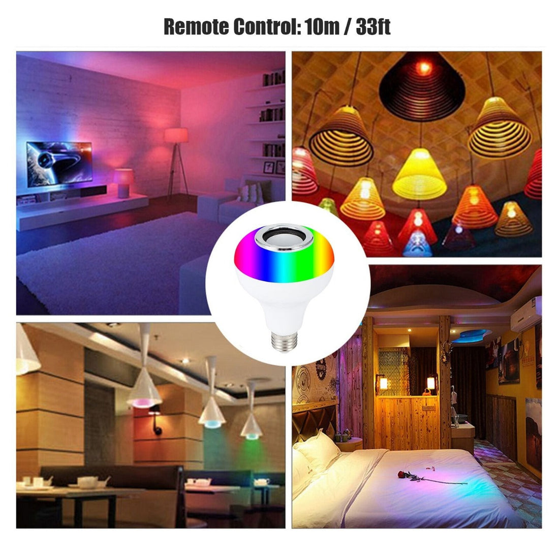 Smart LED Light Bulb with Built-in Bluetooth Speaker