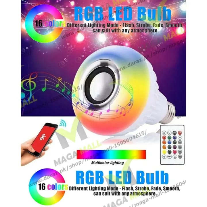 Smart LED Light Bulb with Built-in Bluetooth Speaker