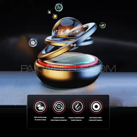 Solar Car Air Freshener Rotating Double-Ring