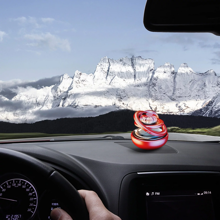 Solar Car Air Freshener Rotating Double-Ring
